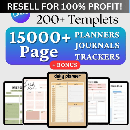 ( ON SALE!) 15,000+ Pages PLR Planners, Journals, Trackers, Printable | With Master Resell Rights | Private Label Rights ( NEW PLR/MRR )