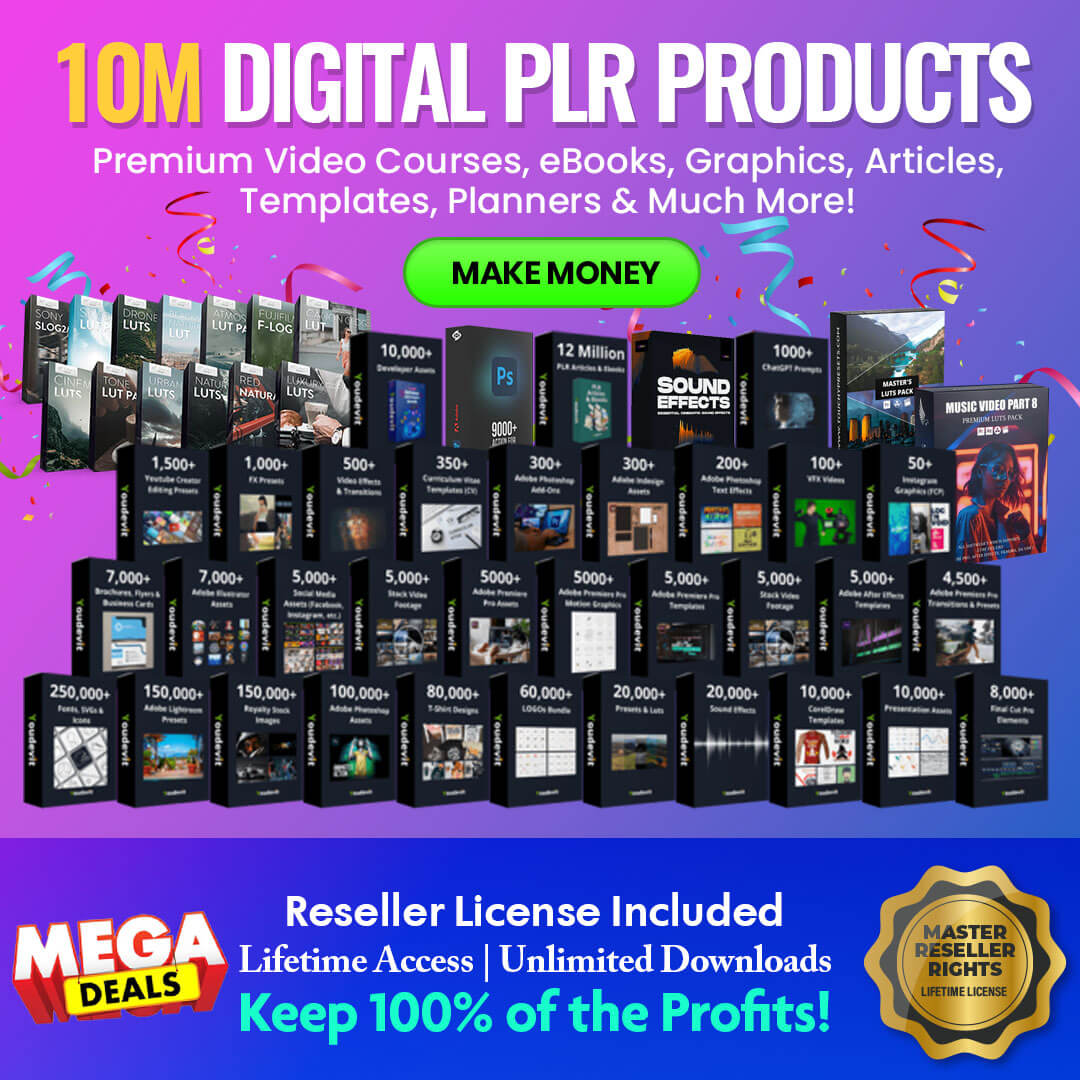 10 Million Digital Products With Resell Rights - Mega Bundle (EBooks + Courses+ Templates+ Planners, & More!)