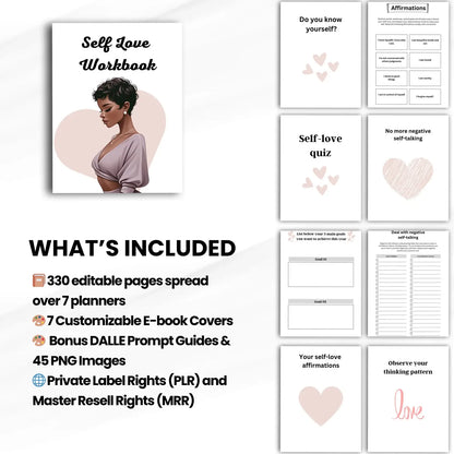 330 Pages Self-Care Planners with Resell Rights