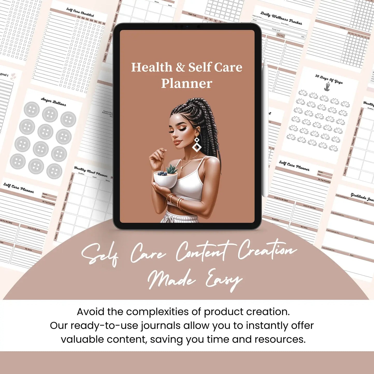 330 Pages Self-Care Planners with Resell Rights