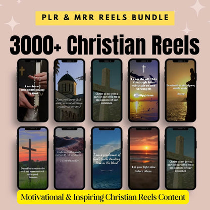 3000 PLR Christian Reels Videos with Bible Quotes (Resell Right Included)