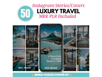 Luxury Travel Instagram Reels – Faceless Marketing Digital Bundle with MRR & PLR Rights for Social Media Content