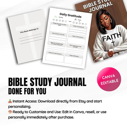 🙏 Bible Study Journal with Resell Rights | PLR & MRR - Deepen Your Faith Journey!